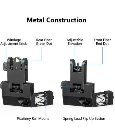 MidTen R2 45 Degree Offset Flip Up Iron Sight Set for Picatinny Rail - Buy Online on GoSupps.com