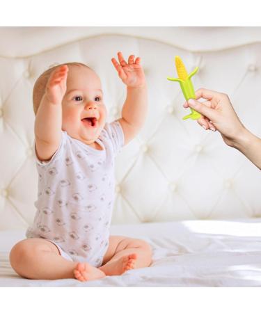 Silicone Baby Teething Toys - Banana & Giraffe Teether Set for Infants and Toddlers (Green) - Soothes Gums, Perfect Baby Gift - Buy Online on GoSupps.com