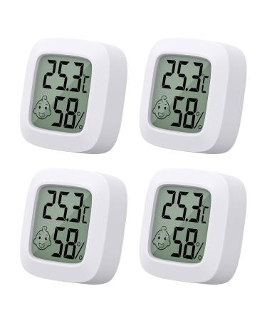 4 pieces Mini LCD thermometer Yomisee thermometer inside hygrometer inside air humidity knife Digital thermometer Hygrometer for baby room living room office office