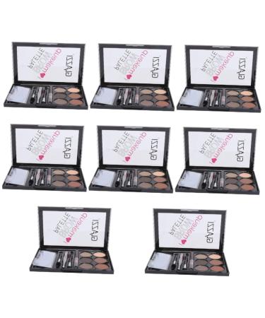 TOVINANNA 8 Sets Eyebrow Powder Set Waterproof Matte and Pigmented Matte Brush Abs Makeup