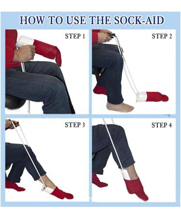Bokioesde Sock Aid with Foam Handle - Easy Sock Helper for Seniors | Elastic Device for Comfortable Wearing - Buy Online on GoSupps.com