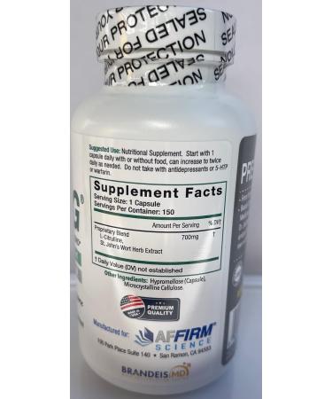 AFFIRM Science PreLONG St. Johns Wort & L-Citrulline Supplement 700mg - 150 Veg Capsules | Male PE Enhancement Formula by Dr. Judson Brandeis - Buy Online on GoSupps.com