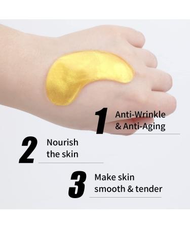 Golden Collagen Under Eye Masks - Anti-Wrinkle Anti-Aging Gel Pads for Fine Lines | 20 Pairs - Buy Online on GoSupps.com