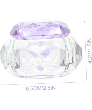 Healeved Nail Art Crystal Cup Crystal Dappen Dish Glass Terrarium with Lid Glass Dappen Dish Manicure Dish Bowl Manicure Art Dish Nail Liquid Cup Accessories With Cover White Crystal Purple - Buy Online on GoSupps.com