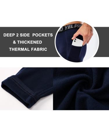 ABTIOYLLZ Men's Thermal Compression Pants with Pockets - Navy, Size Small - Buy Online on GoSupps.com