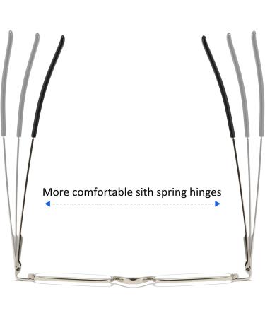 KoKoBin Mini Slim Reading Glasses - Unisex Spring Hinge Metal Visual Aid +2.50 with Case - Silver Color for Enhanced Clarity - Buy Online on GoSupps.com
