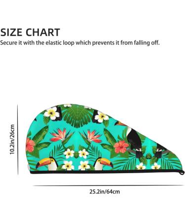 Tropical Birds Coral Velvet Quick-Dry Hair Cap | Travel & Home Hair Towel for Men & Women - Shop Now - Buy Online on GoSupps.com