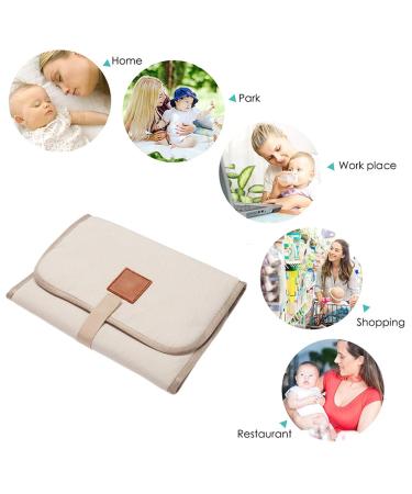 Portable Baby Changing Mat - Breathable Washable & Reusable for Infants & Toddlers | Beige Changing Blanket for On-the-Go Care - Buy Online on GoSupps.com