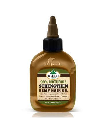 Difeel Hemp 99% Natural Hemp Hair Oil - Strengthen 2.5 ounce