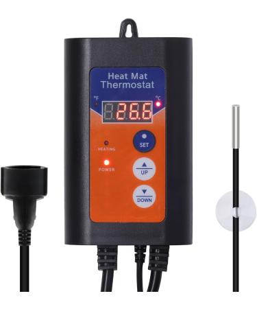 Reptile Thermostat 1000W - Corrosion Resistant Temp Control Fahrenheit & Celsius LED Display Easy Use for Seedlings (EU 230V) - Buy Online on GoSupps.com