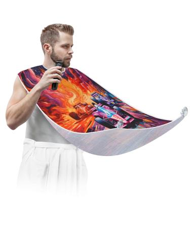 Cool Race Car Beard Bib Apron Beard Hair Catcher for Men Shaving Fathers Day Anniversary Christmas Gifts for Dad Husband Beard Bib with 2 Suction Cups