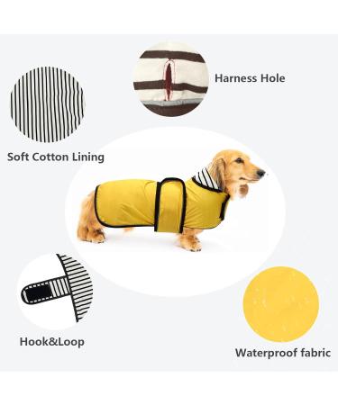 Buy Minezis Waterproof Reflective Dog Coat - Adjustable Vest for Small Medium Dogs (Dachshund) - Yellow M (Back Length 42-45cm) - International Shipping - Buy Online on GoSupps.com