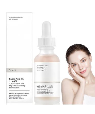 Lactic Acid 5%+HA Serum Face Serum for Women Hyaluronic Acid Serum for Face Anti Wrinkle Serum for All Skin Types Lactic Acid Pore Minimizer Serum Hyaluronic Acid Moisturiser Hydrating Essence Water
