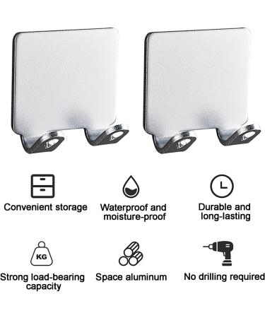 Shop Razor Bracket Shower Holder - Stainless Steel No Drilling Self-Adhesive 2-Piece Set for Bathroom & Kitchen - Silver - Buy Online on GoSupps.com