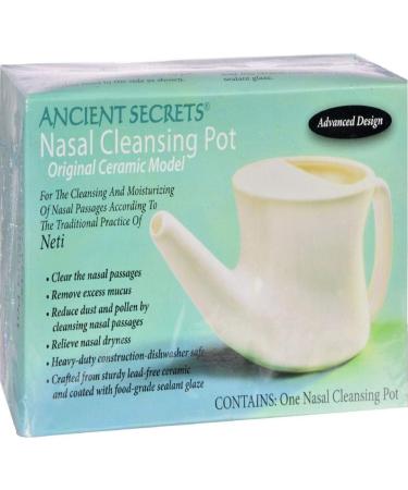 Ancient Secrets Ceramic Neti Pot - Nasal Cleansing Pot for Sinus Relief - Buy Online on GoSupps.com
