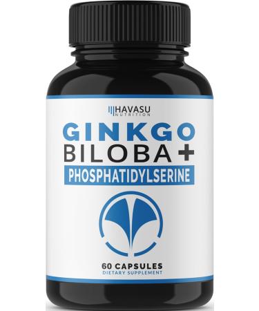 Havasu Nutrition Ginkgo Biloba Non-GMO 120mg, Supports Brain Health, Mental Alertness, Memory & Focus - 60 Capsules