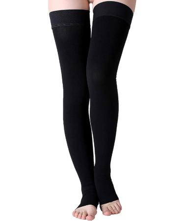 Wallfire Medical Compression Stockings 23-32mmHg - Thigh High Socks for Varicose Veins Relief for Women & Men - Black Large (2 Pack) - Buy Online on GoSupps.com