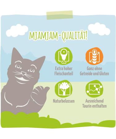 Mjamjam Premium Wet Cat Food - Grain Free Extra Meat Mix (12 x 200g) - Delicious & Healthy International Shipping - Buy Online on GoSupps.com