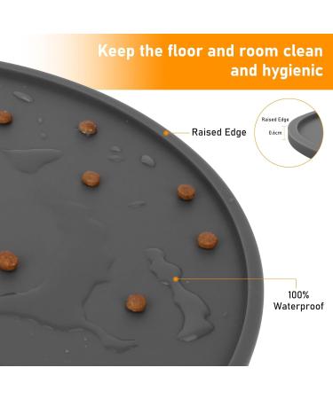 LDYOEN Dog & Cat Bowl Underlay - Waterproof Silicone Feeding Mat 48x30cm - Slip-Resistant Dark Gray - Buy Online on GoSupps.com