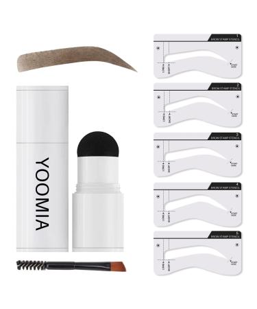 Eyebrow Stamp Stencil Kit Waterproof Brow Stamp Shaping Kit Long Lasting Hairline Shadow Powder (Taupe)
