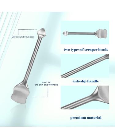 IETONE Stainless Steel Facial Pore Cleaner Scraper - Double-Head Blackhead Remover Sticks for Acne, Comedone, Blackhead, Whitehead - Metal Extractor Tools for Face Cleaning - Buy Online on GoSupps.com