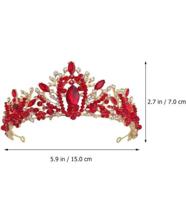FRCOLOR Red Tiara Crown Crystal Silver Headband Diamond Bridal Headdress Wedding Prom Crown Hair Accessories for Women Girl Birthday Wedding Christmas Party Favor Ornaments - Buy Online on GoSupps.com