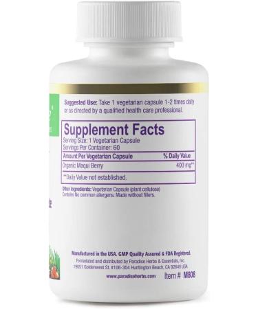 Paradise Herbs Maqui Berry - 60 Vegetarian Capsules for Antioxidant Support - Buy Online on GoSupps.com