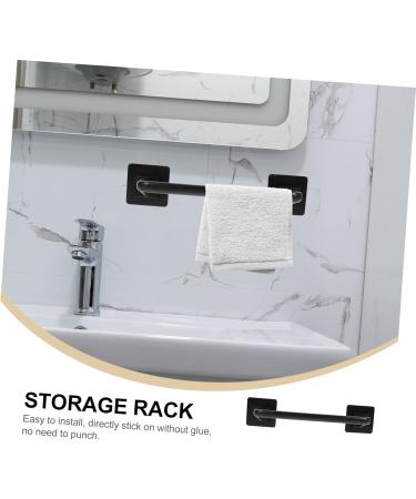 Alipis 2pcs Storage Rack Stainless Steel Wall Shelf Wall Mount Tower Holder Wall-Mounted Towel Bar Rag Rack Blackx2pcs 30.5X7X7CMx2pcs - Buy Online on GoSupps.com