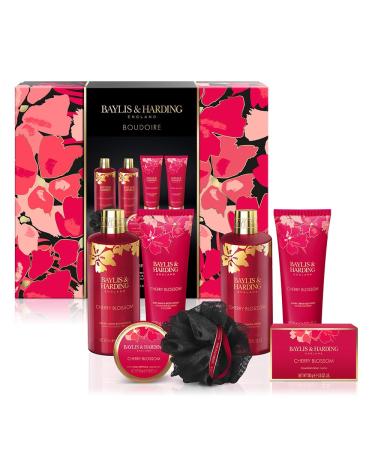 Baylis & Harding Boudiore Cherry Blossom Luxury Keepsake Bathing Treat Box Gift Set (Pack of 1) - Vegan Friendly - Buy Online on GoSupps.com