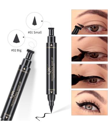 Winged Eyeliner Stamp TEOYALL Wing Long Lasting Liquid Eye liner Pen Waterproof Smudgeproof and Sweatproof 2 Pack Dual Ended Pencil (Thick&Thin) - Buy Online on GoSupps.com