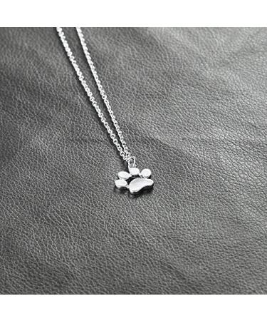 Paw Print Necklace for Women - Silver Pet Print Necklace for Dog & Cat Lovers | Memorial Gift for Daughter - Paw Necklaces - Buy Online on GoSupps.com