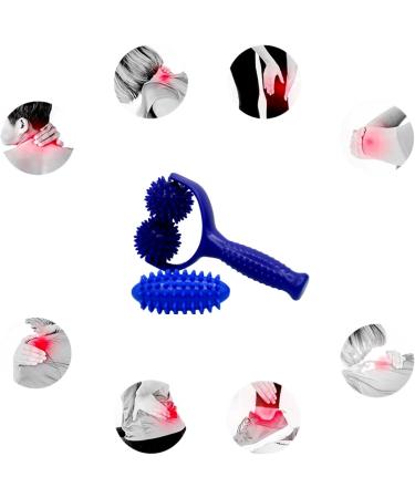 Wavata 3-Piece Massage Ball Set | Ergonomic Massage Roller with Knobs | Foot & Back Pain Relief | Deep Tissue Muscle Massage for Legs Arms & Shoulders (Blue) - Buy Online on GoSupps.com