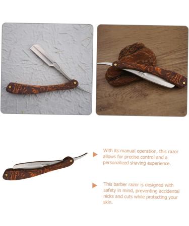 Shop Housoutil Hairdressing Blade Safety Razor - Premium Eyebrow & Beard Razor with Rustproof Steel & Wooden Holder - Perfect for Men - Buy Online on GoSupps.com
