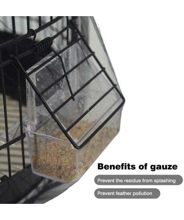 Universal Bird Cage Seed Catcher Guard Net Cover - 50-90 Inch Black Nylon Mesh Skirt for Round/Square Cages | Parrot Seed Catcher Net - Soft & Stretchy - Buy Online on GoSupps.com