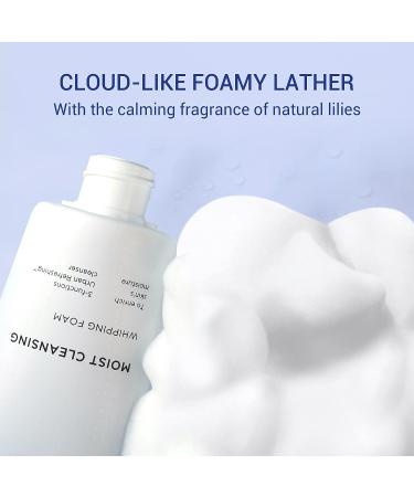 IOPE Moist Cleansing Whipping Foam | Gentle Exfoliation Daily Cleanser & Makeup Remover | Hydrating Flower Extract | Korean Skin Care - 6.09 Fl Oz - Buy Online on GoSupps.com