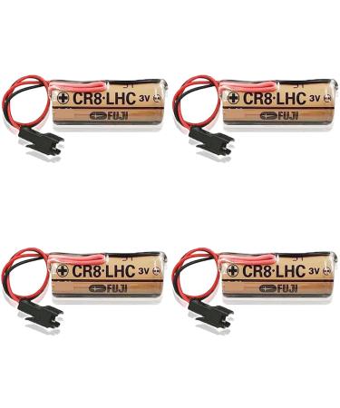 (4 Pack) 3V 2600mAh Non-Rechargeable Battery CR8. LHC 3V Battery for Fuji FDK CR8-LHC Battery Brown