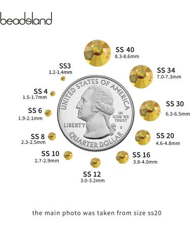 Beadsland 1440 Flat Back Rhinestones - Metal Gold SS16 Nail Crystals for Stunning Nail Art - Buy Online on GoSupps.com