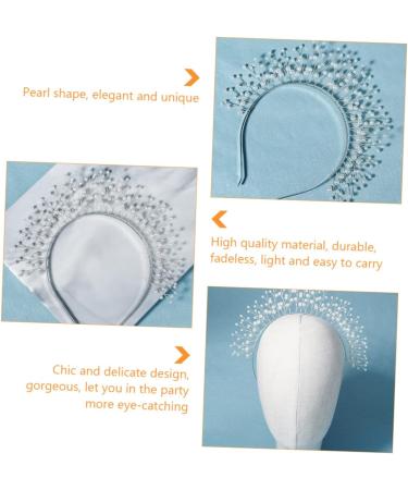 VINTORKY 1pc Pearl Headband Bling Head Bopper Victorian Pearl Accessories for Women Pearl Bopper Headband Rhinestone Barrettes for Women Bridal Tiara Birthday Decorate Bride Wedding Alloy - Buy Online on GoSupps.com