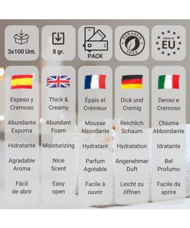 GPQ GESPROQUIMIA SL GPQ Hotel shower gel + shampoo + soap bread 100 pieces x 3 products with essential oils without parabens for hotel rural cottage home B&B Made in Spain - Buy Online on GoSupps.com