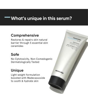 Minimalist Oily Skin Face Moisturizer - 0.3% Ceramide & Madecassoside for Barrier Repair | Unisex | 1.7 Oz / 50 gm - Shop Now - Buy Online on GoSupps.com