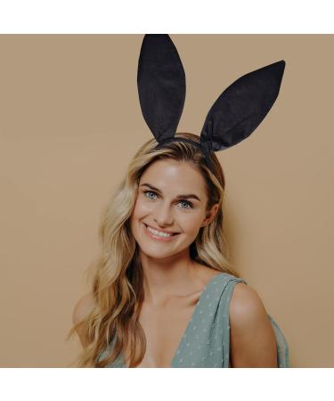 Lezevn 10 Pieces Bunny Costume Set Black Bunny Ears Cosplay Set Rabbit Ear Headband Bow Tie Cuffs Tail for Halloween Cosplay Party - Buy Online on GoSupps.com