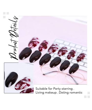 Stiletto Punk Witches Press on Nails Black and Red Flame Marble Full Cover Glossy False Nails (24 PCS) - For Women and Girls - Buy Online on GoSupps.com
