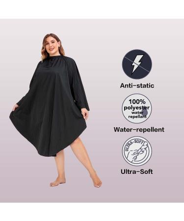 Premium Black Hairdresser Cape | Salon Cape for Hair Coloring | International Shipping Available - Buy Online on GoSupps.com