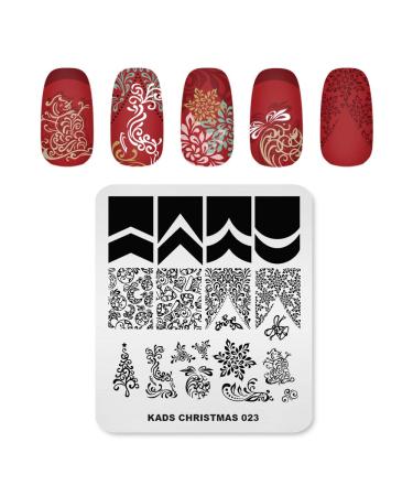 Kads Nail Art Stamping Plates Christmas Snowflake Santa Christmas Socks Tree Bell Nail Stamplone for DIY Nail Decoration (CH023)