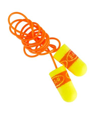 3M Ear Plugs 200/Box E-A-Rsoft SuperFit 311-1254 Corded Disposable Foam NRR 33 Drilling Grinding Machining Sawing Sanding Welding 1/Poly Bag