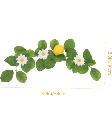HOMSFOU 4 Pcs Simulation Lemon Pendant Dried Lemon Slices Decorative with Lemon Artificial Greenery Hanging Lemon Garland Flower Decor Leaves Room Decor Wall Hanging Fruit Plastic Yellowx2pcs 38x10cmx2pcs - Buy Online on GoSupps.com