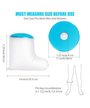 Waterproof Foot Cast Cover - Shower & Bath Protector for Broken Foot - Reusable, Watertight & Clear Design for Adults - Buy Online on GoSupps.com