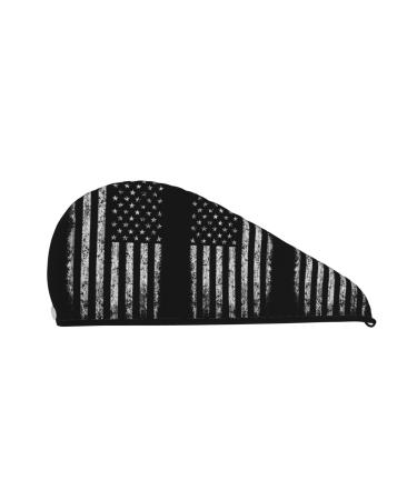 American Camouflage Coral Velvet Dry Hair Cap Quick-Dry Hair Towel Wrap for Women and Men Ideal for Travel & Home