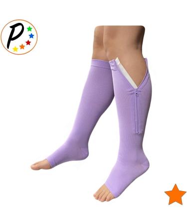 Open Toe 15-20 mmHg Compression Socks for Overnight Leg Relief - Purple S/M | International Shipping Available - Buy Online on GoSupps.com