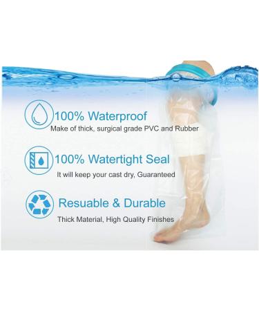 Leg Cast Cover & PICC Line Shower Cover Watertight Foot Protector for Shower Bath Watertight Plastic Protection Keep Bandage Dry Reusable for Broken Knee Foot Ankle Wound Burns (25 inch) - Buy Online on GoSupps.com
